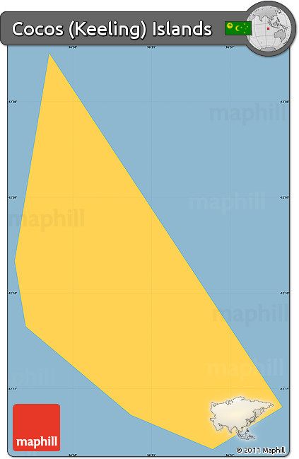 Savanna Style Simple Map of Cocos (Keeling) Islands