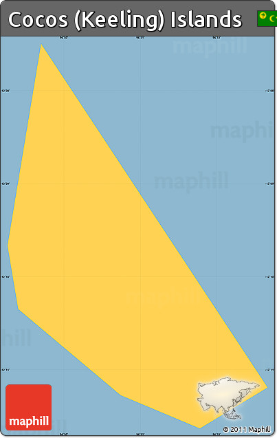 Savanna Style Simple Map of Cocos (Keeling) Islands