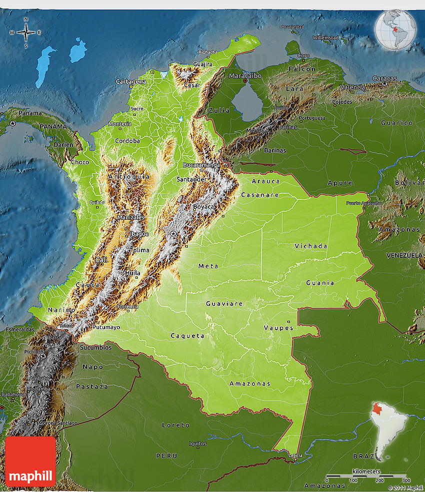 colombian geographical map