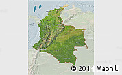 Satellite 3D Map of Colombia, lighten