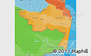 Political Shades Map of Amazonas