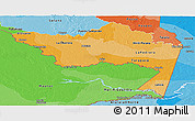 Political Shades Panoramic Map of Amazonas