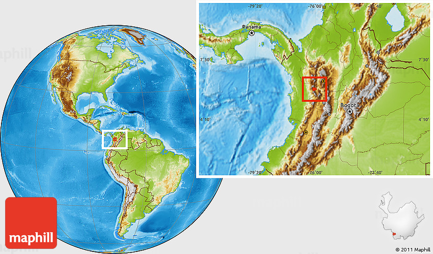 Physical Location Map of Bolivar