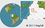 Satellite Location Map of Fredonia, highlighted country
