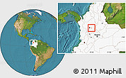 Satellite Location Map of Guatape, highlighted country