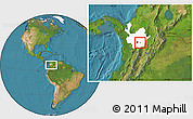 Satellite Location Map of Guatape, highlighted parent region