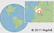 Savanna Style Location Map of Guatape, highlighted parent region