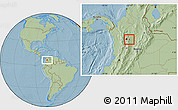 Savanna Style Location Map of Guatape, hill shading