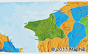 Satellite 3D Map of Necocli, political outside