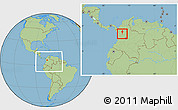 Savanna Style Location Map of Rionegro, within the entire country