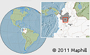 Savanna Style Location Map of Rionegro, highlighted country, highlighted parent region, hill shading