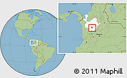 Savanna Style Location Map of Rionegro, highlighted parent region
