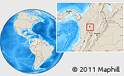 Shaded Relief Location Map of Rionegro