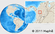 Shaded Relief Location Map of San Jose de la Montana