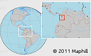 Gray Location Map of Tarso, within the entire country