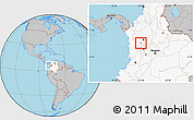 Gray Location Map of Tarso, highlighted country