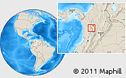 Shaded Relief Location Map of Tarso