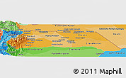 Political Shades Panoramic Map of Arauca