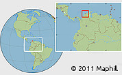 Savanna Style Location Map of Barranquilla  (Dist.Port., within the entire country