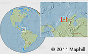 Savanna Style Location Map of Barranquilla  (Dist.Port., hill shading