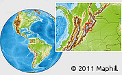 Physical Location Map of Jenesano