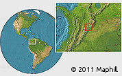 Satellite Location Map of Jenesano