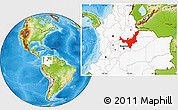 Physical Location Map of Boyaca, highlighted country