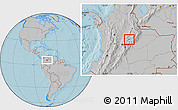 Gray Location Map of Villa de Leyva, hill shading