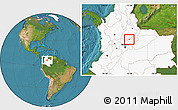 Satellite Location Map of Villa de Leyva, highlighted country