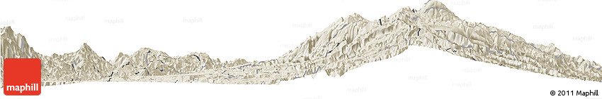 Shaded Relief Horizon Map of Manizales