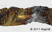 Physical Panoramic Map of Manizales, darken