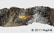 Physical Panoramic Map of Manizales, darken, semi-desaturated
