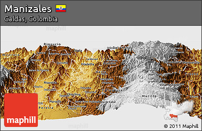 Physical Panoramic Map of Manizales