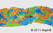 Physical Panoramic Map of Manizales, political outside