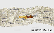 Physical Panoramic Map of Manizales, shaded relief outside