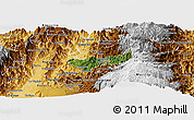 Satellite Panoramic Map of Manizales, physical outside