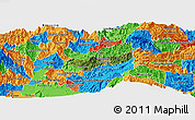 Satellite Panoramic Map of Manizales, political outside