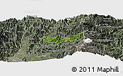 Satellite Panoramic Map of Manizales, semi-desaturated