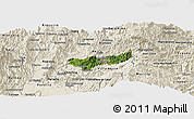 Satellite Panoramic Map of Manizales, shaded relief outside