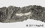 Shaded Relief Panoramic Map of Manizales, darken
