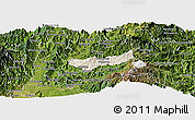 Shaded Relief Panoramic Map of Manizales, satellite outside