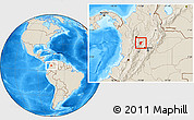 Shaded Relief Location Map of Samana