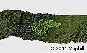 Satellite Panoramic Map of Samana, darken