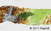 Satellite Panoramic Map of Samana, physical outside