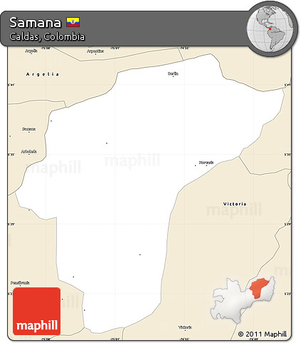 Classic Style Simple Map of Samana