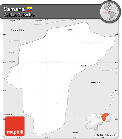 Silver Style Simple Map of Samana