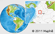 Physical Location Map of Supia, highlighted country