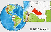 Physical Location Map of Caqueta, highlighted country