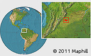 Satellite Location Map of Mani