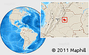 Shaded Relief Location Map of Mani